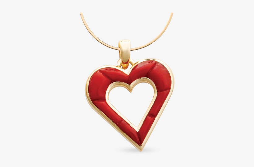 Cobblestone Coral Open Heart Pendant - Open Heart Pendant, transparent png download