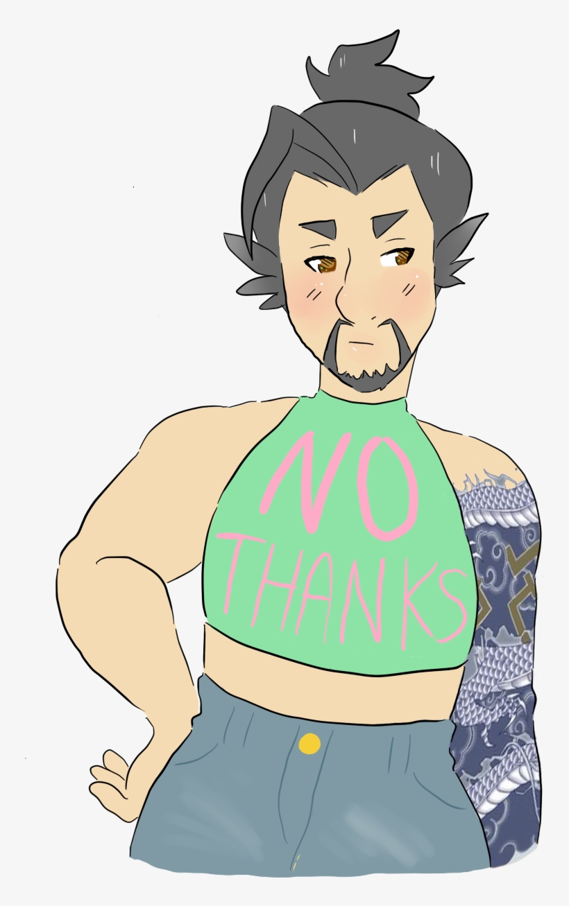 Hanzo In A Crop Top Inspired By @phsfg - Cartoon, transparent png download
