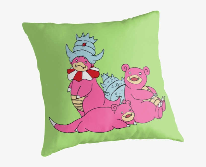 "slowpoke, Slowbro, And Slowking" Throw Pillows By - Throw Pillow, transparent png download