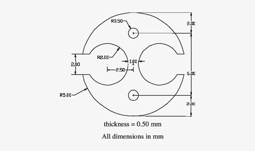 Dimensions Of The Miniature Dumb-bell Specimen - Diagram, transparent png download