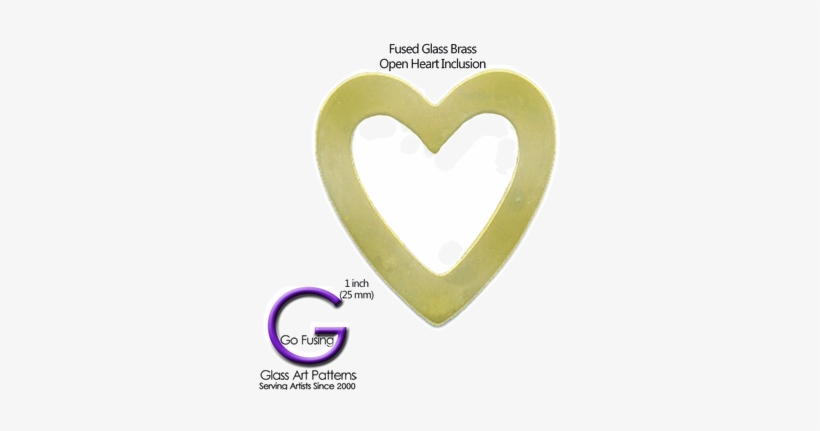 Fused Glass Brass Inclusion - Heart, transparent png download