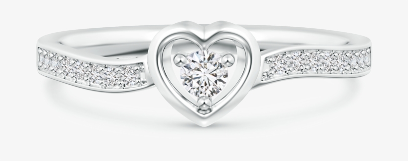 Lab Grown Diamond Open Heart Ring With Twisted Shank, transparent png download