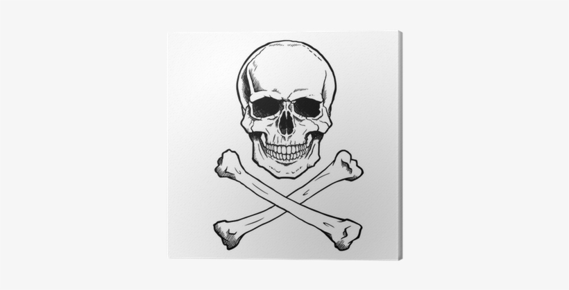 Black And White Human Skull And Crossbones - Skull And Crossbones With Eye Patch, transparent png download