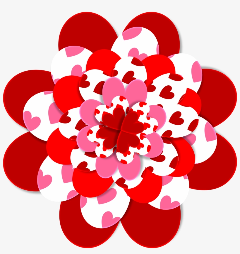 Valentine Heart Shape Flower Love 610706 - Valentine's Day, transparent png download