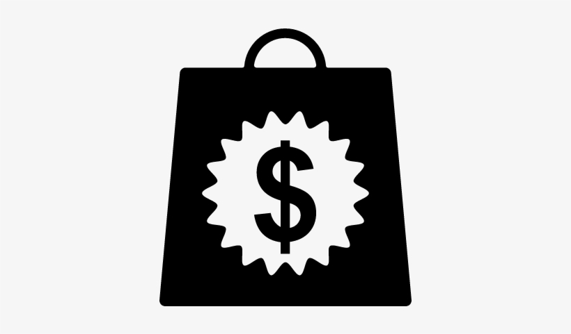 Shopping Bag With Dollars Money Sign Vector - Shopping Bag Dollar Sign, transparent png download