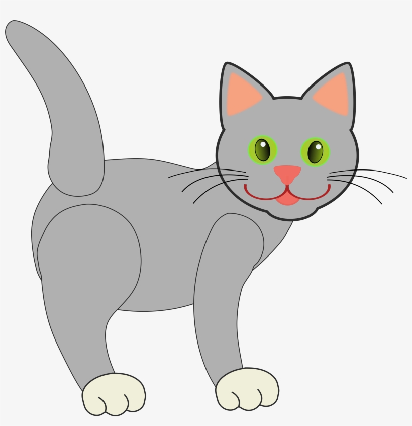 Feline Clipart Cat Face - Grey Cat Shower Curtain, transparent png download