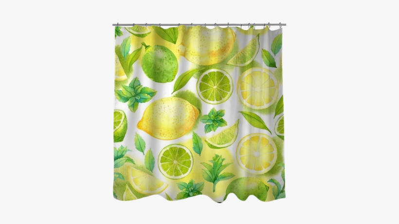 Seamless Pattern With Watercolor Lime Lemon And - Watercolor Painting, transparent png download