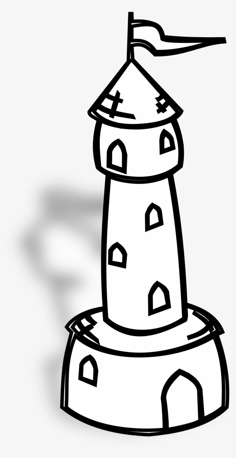 Clip Art Black And White Panda Free - Tower Clipart Black And White, transparent png download