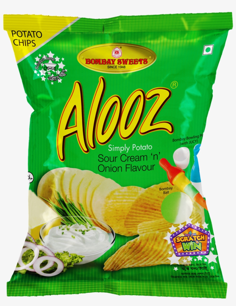 Alooz Sour Cream & Onion - Potato Chip, transparent png download