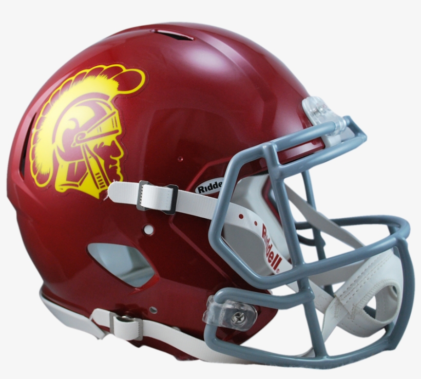 Usc Trojans Riddell Speed Football Helmet - Usc Trojans Helmet, transparent png download