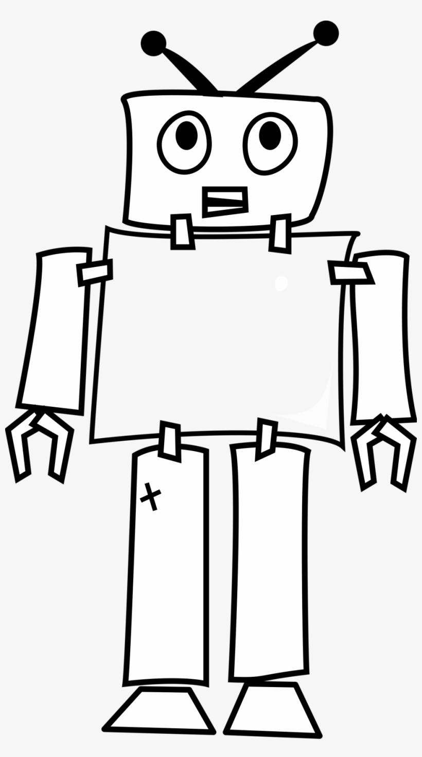 Cartoon At Getdrawings Com Free For Use - Outline Picture Of Robot, transparent png download