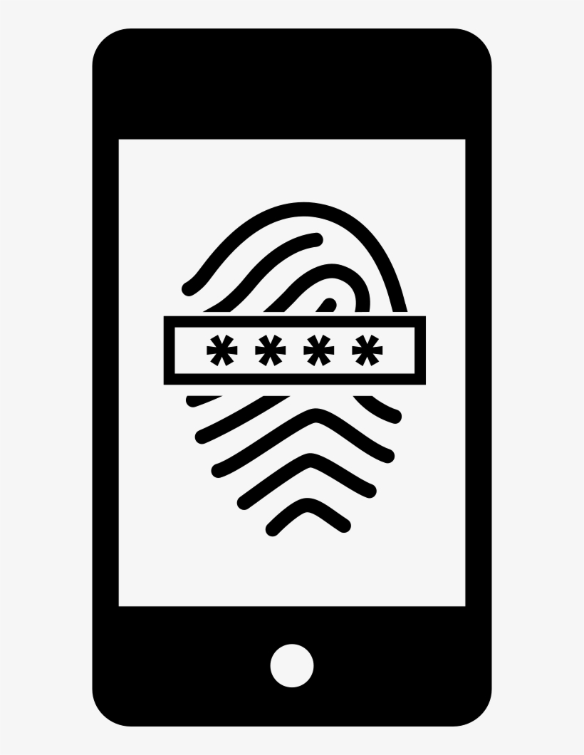 Fingerprint Scanner With Password On Mobile Phone Comments - Mobile Fingerprint Icon Png, transparent png download