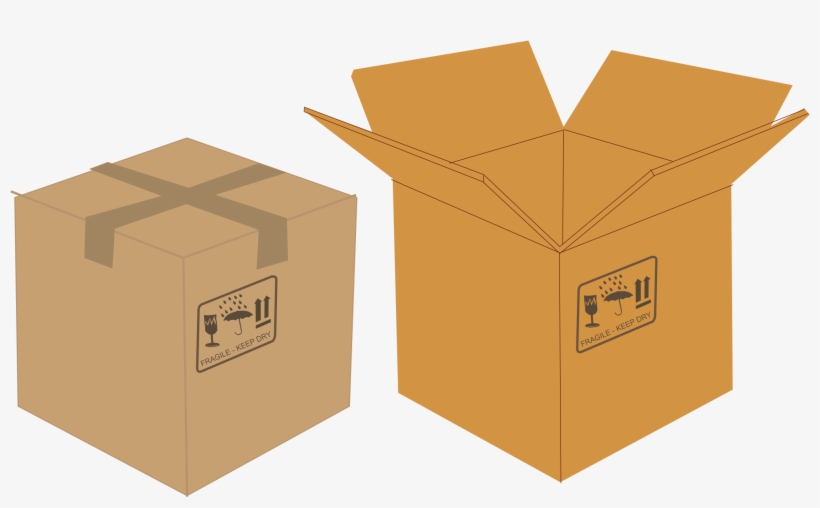Box Clip Art - Open And Closed Box, transparent png download