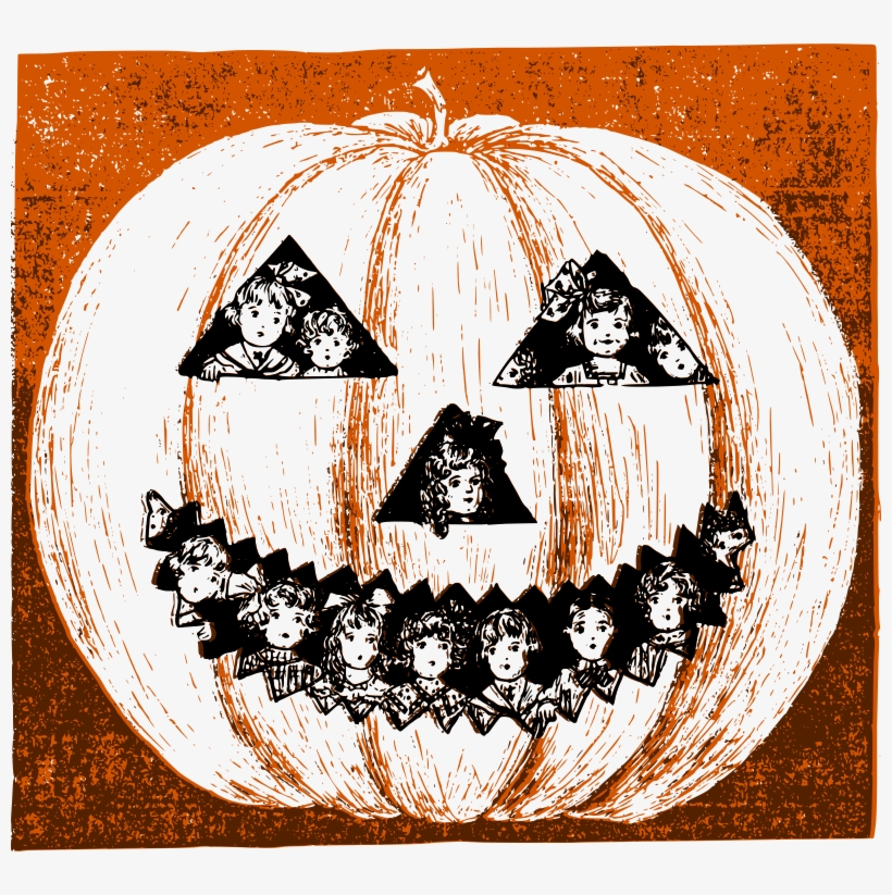 Free Kids In Lantern - Jack-o'-lantern, transparent png download