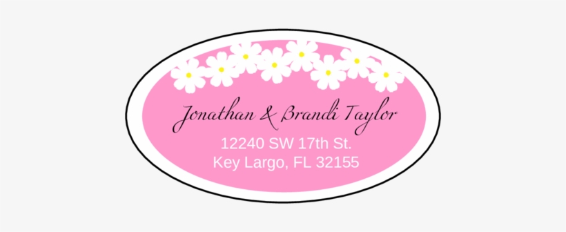 Pink Oval Wedding Address Label Pre-designed Label - Wedding Label Pink, transparent png download