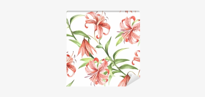 Banner Free Download Seamless Pattern Withtiger Lily - Drawing, transparent png download