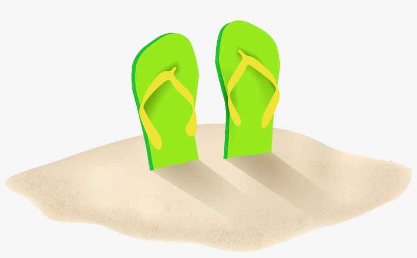 Flip Flops In Sand Clipart, transparent png download