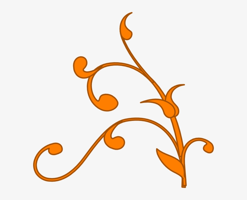 Gold Vine Clip Art At Clker - Pumpkin Vine Leaves Clip Art, transparent png download