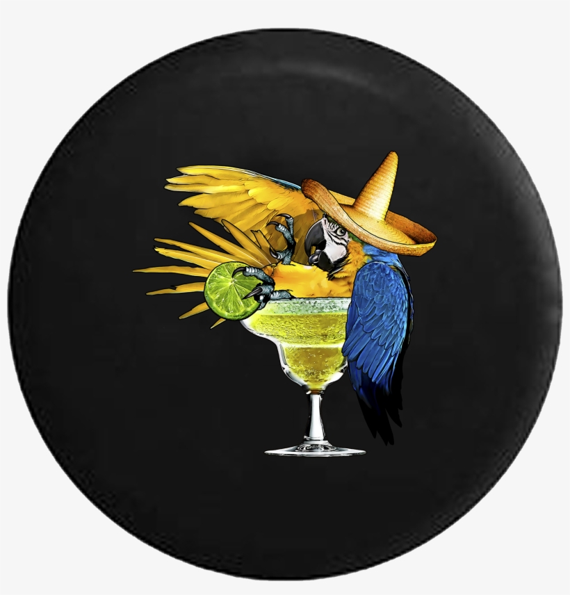 Parrot In Margarita Glass Tropical Beach Vacation - Decal, transparent png download