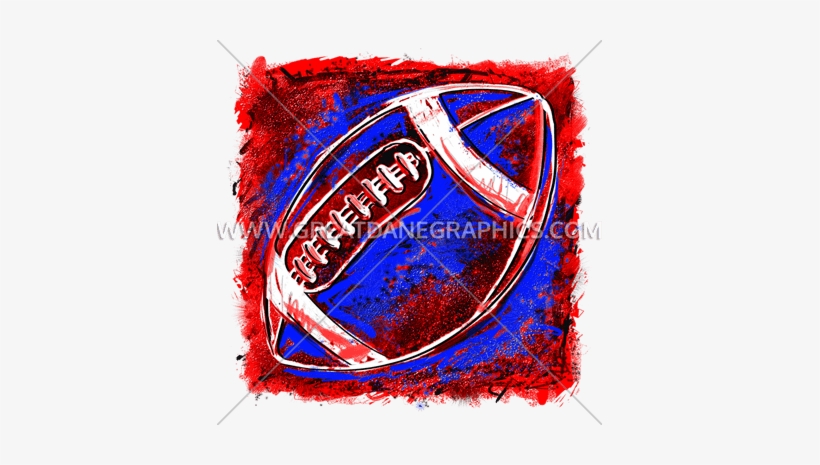 Grunge Football - Multi-colored Football Red White And Blue T-shirt,, transparent png download