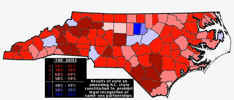 County By County Results Of Vote On North Carolina - North Carolina, transparent png download
