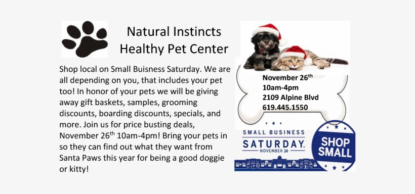 Small Buisness Sat Natural Instincts - Small Business Saturday 2011, transparent png download