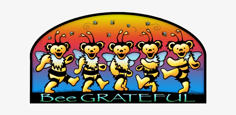 Bee Grateful Sticker - Bee Grateful Grateful Dead, transparent png download