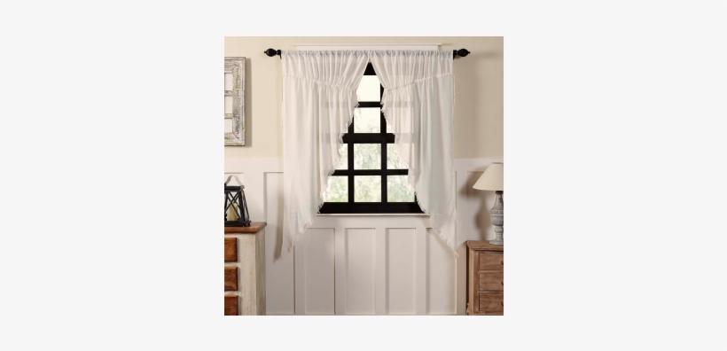 Tobacco Cloth Antique White Prairie Curtain Set 2 63x36x18 - Vhc Brands Ellie Tie Top Tier Set (grey - L36" X W36"),, transparent png download