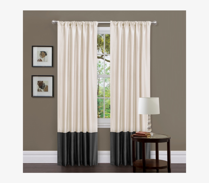 Window With Curtains Png Milione Fiori Black/white - Mercury Row Rod Pocket Light-filtering Curtain Panels, transparent png download