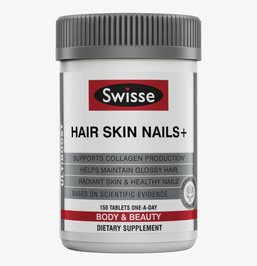 Swisse Ultiboost Hair Skin Nails - Swisse Ultiboost Hair Skin Nails+ Supplement 180 Tablets, transparent png download