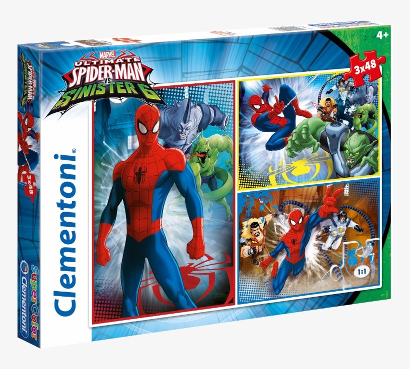 Buy Puzzle Clementoni Ultimate Spiderman 25217 Elkor - Clementoni 25217 - Spider-man: Sinister Six - 3 X 48, transparent png download
