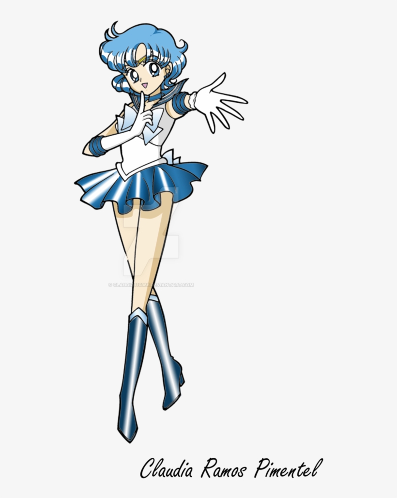 Colorindo Sailor Mercury By Https - Comics, transparent png download