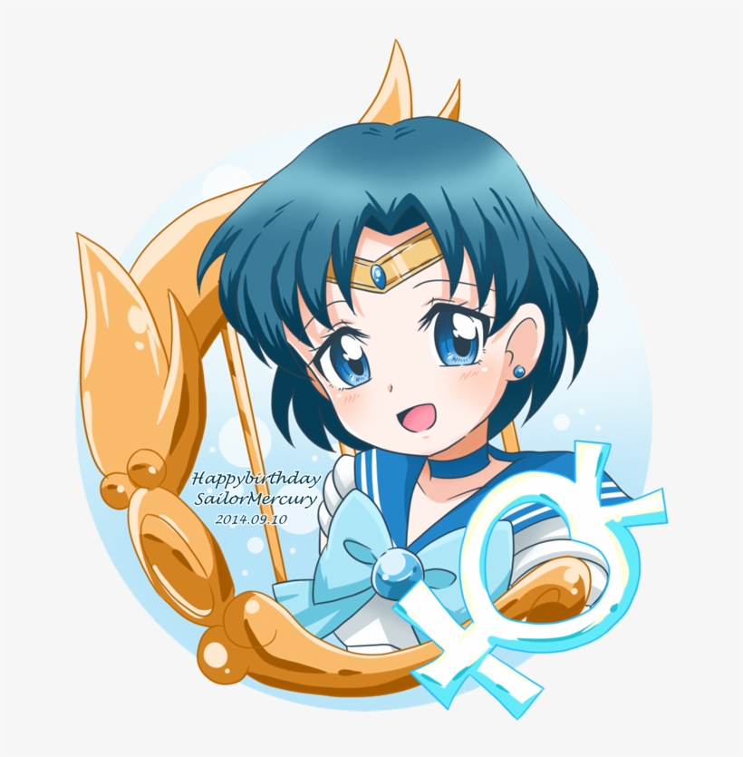 Mizuno Ami And Sailor Mercury Drawn By Asuka (ganboriyo - Cartoon, transparent png download
