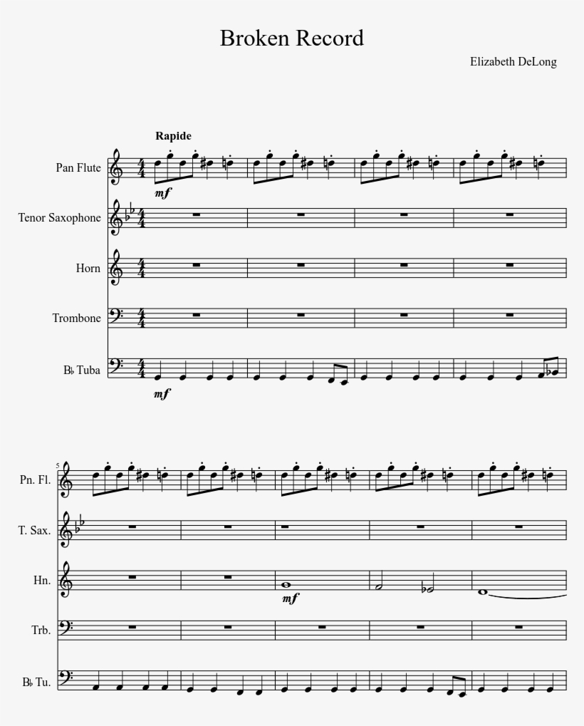 Instruments - Lost In Thoughts All Alone Clarinet Sheet Music, transparent png download