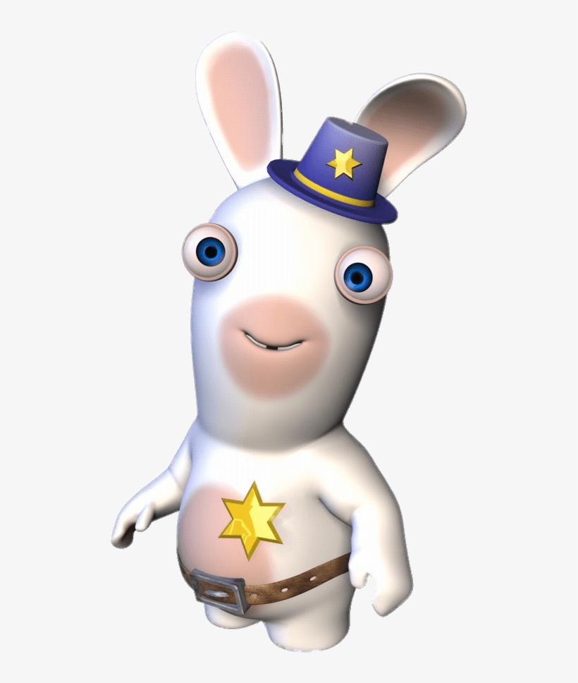 Rabbid Sheriff Png - Rayman Raving Rabbid, transparent png download