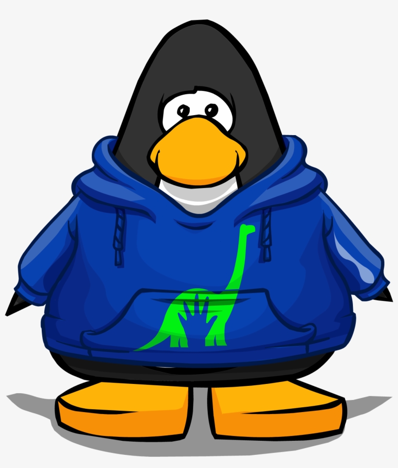 The Good Dinosaur Hoodie On A Player Card - Club Penguin Blue Tux, transparent png download