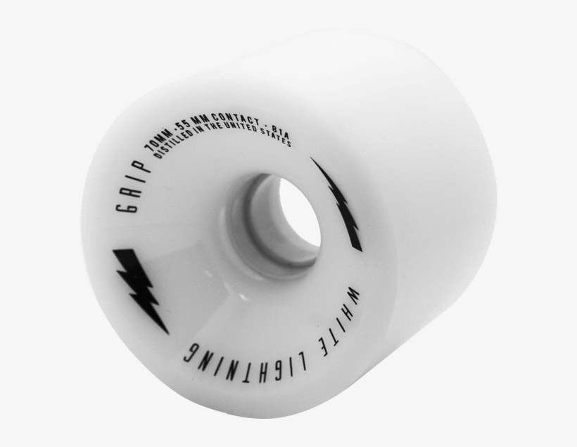 White Lightning 73mm Offset Grip Wheel Set - White Wheel Longboard, transparent png download