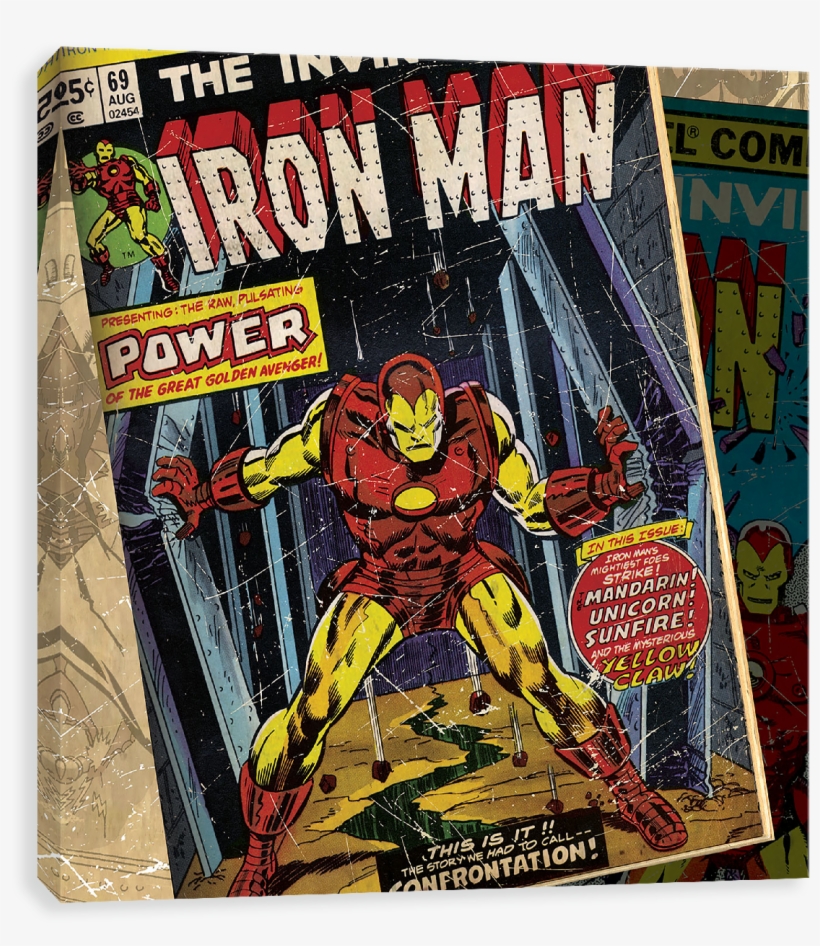 Iron Man Confrontation - Iron Wall Art By Iron Man - Iron Man 'power' Comic, transparent png download