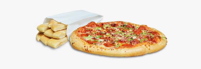 3 Topping Pizza W/breadsticks - Flatbread, transparent png download