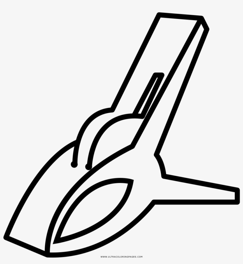 Clothes Pin Coloring Page - Clothespin, transparent png download