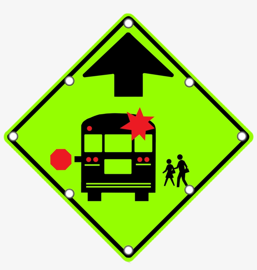 S3-1 School Bus Stop Ahead - School Bus Ahead Sign, transparent png download