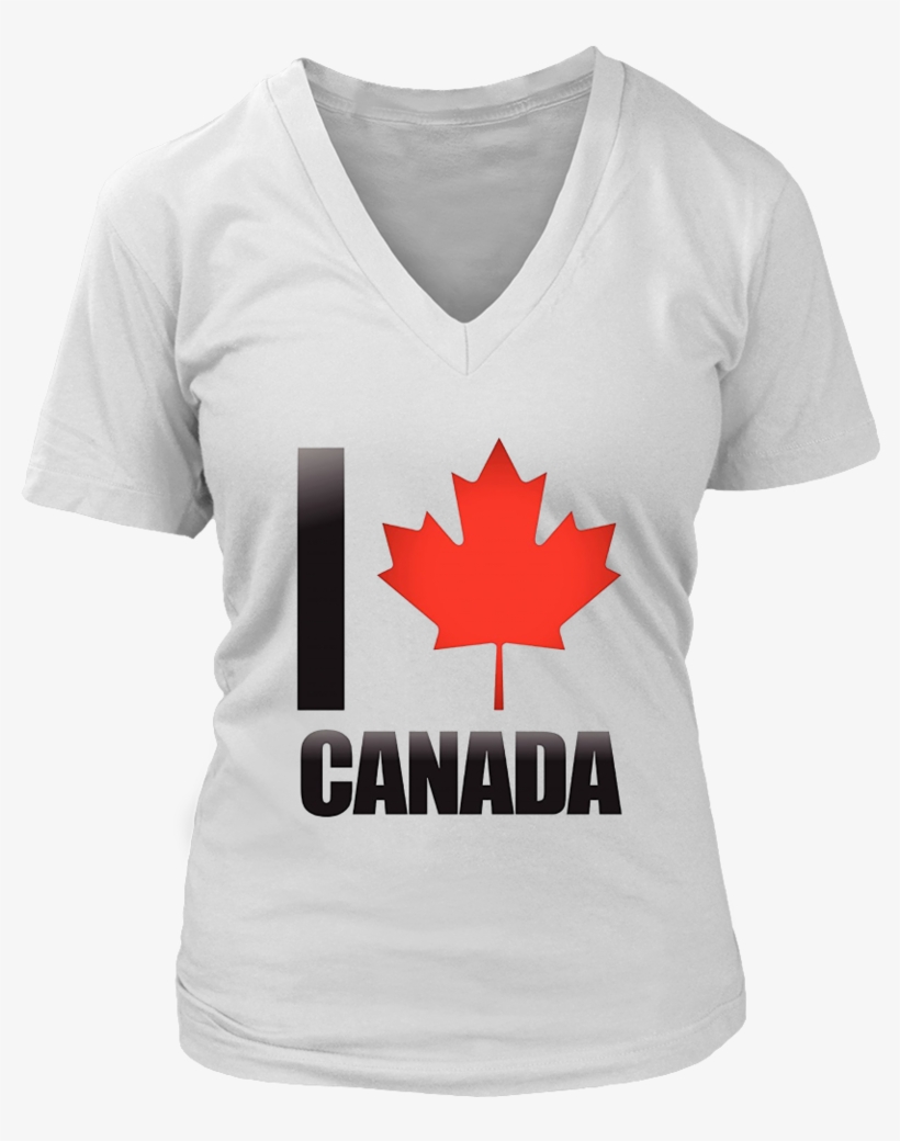 I Love Canada T-shirt With Red Maple Leaf - July Girls Born Shirt, transparent png download