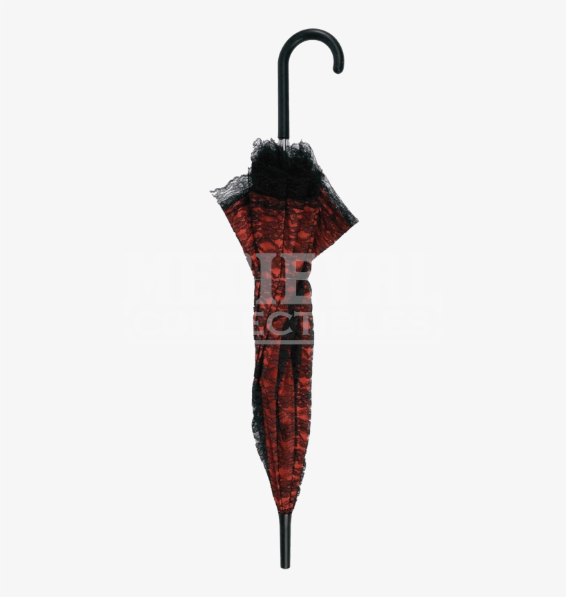 Black And Red Lace Parasol - Forum Novelties Red And Black Lace Umbrella Mary Poppins, transparent png download
