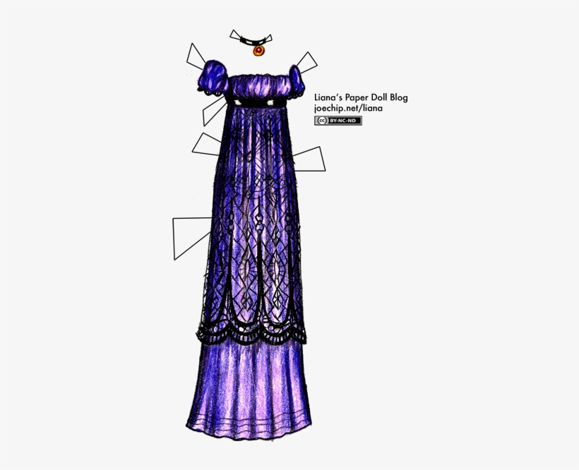 A Purple Satin Empire-waist Gown With A Ruched Bust - Dress, transparent png download