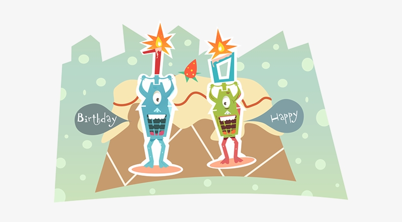 Cute Monster Cake - Illustration, transparent png download