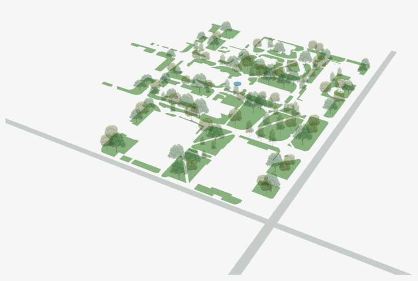 Axon View Of The North Western Quadrant Of Campus - Plan, transparent png download
