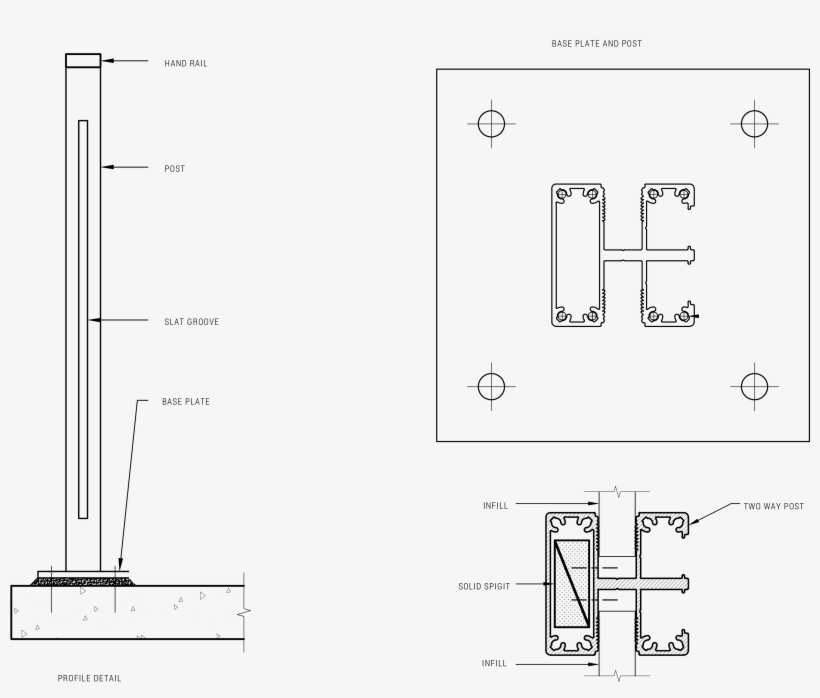Fencing - Solid Railing Detail, transparent png download