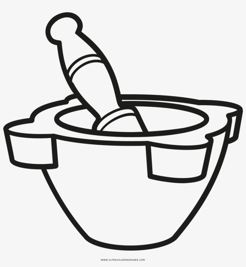 Mortar And Pestle Coloring Page - Botanicals, transparent png download