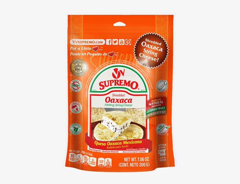 Oaxaca Cheese - V&v Supremo V Supremo Queso Chihuahua Mexican Style, transparent png download