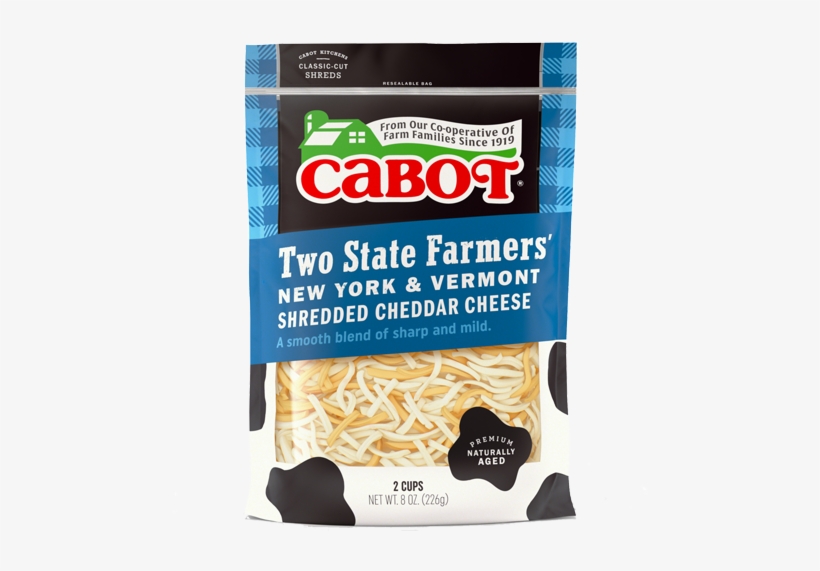 Two State Farmers' Shredded Cheddar Cheese - Shredded Vermont Cheddar, transparent png download